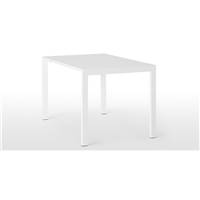 Swift table  rallonge bois et mtal fini blanc mat