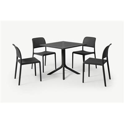Nardi ensemble table et 4 chaises gris foncé