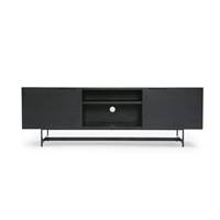 Chalet meuble TV bois noir et métal noir 150