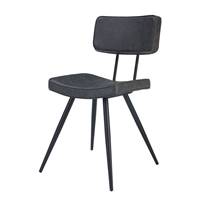 Birmingham chaise rembourre en cuir synthtique gris et noir