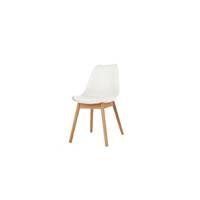 Thelma chaise bois de chne et plastique blanc