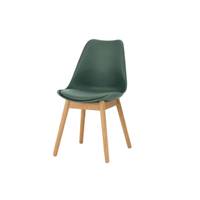Thelma chaise bois de chne et plastique vert