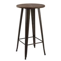 Zuiver table de bar ronde 60 cm en bois fonc