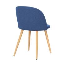 Bennette chaise en tissu bleu jean et métal effet bois