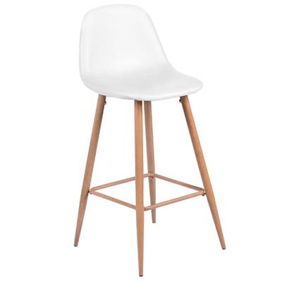 Brighter chaise de bar scandinave blanche en cuir synthétique H73