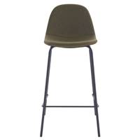 Vladi chaise de bar vintage en cuir synthétique vert kaki H65