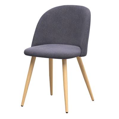 Bennette chaise scandinave en tissu gris foncé