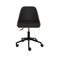 Lyssa chaise de bureau en bois foncé et PU noir