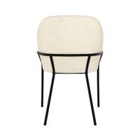 Laurette chaise tissu bouclé blanc et métal noir