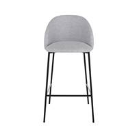 Mathi chaise de bar en tissu chiné gris clair H66