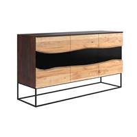 Zen buffet en bois d'acacia et métal noir