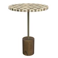 Manup table d'appoint ronde en bois de manguier et résine ø45