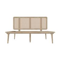 Ony lit double en bois et cannage 140x190