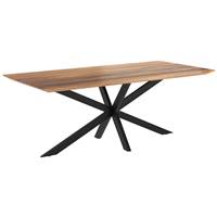 Madison table en bois de suar et pieds croisés métal 8 personnes