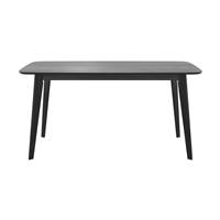 Erren table à manger rectangulaire en bois noir 6 personnes L150