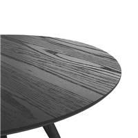 Orin table à manger ronde en bois de frêne noir 4 personnes ø105