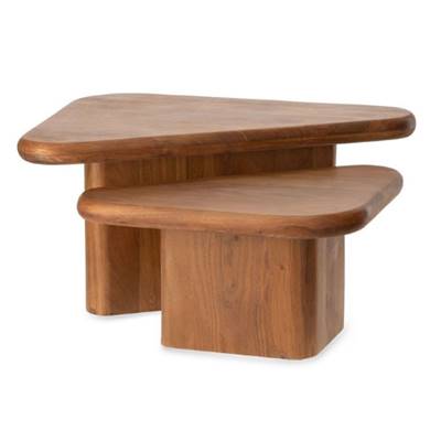 Nerja lot de 2 tables basses triangulaires en bois