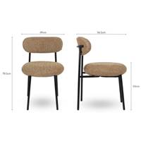 Vanilla chaise en tweed jaune sable piètement métal noir