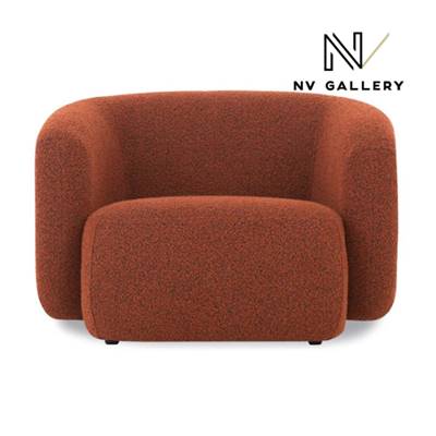 Vico fauteuil en tissu bouclé rouille