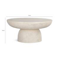 Zenadie table basse intérieur/extérieur en fibre de verre moulée