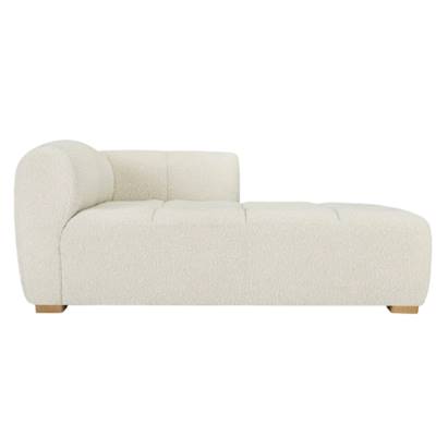 Harriette module méridienne canapé en tissu bouclé blanc avoine