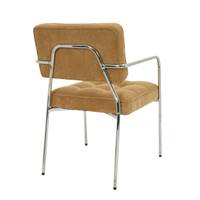 Luca chaise en velours orange abricot et tube acier chromé