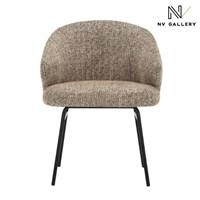 Soren chaise en tissu tweed mocha