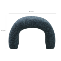 Ricoti pouf en tissu bleu forme arche