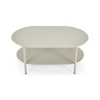 Saona table basse d'extérieur ovale en métal gris clair taupe
