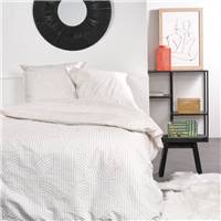 Sunshine parure de lit 220x240 coton imprimé courbe beige 11.54