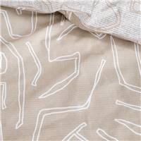 Sunshine parure de lit 220x240 coton imprimé trait beige/blanc 15.7