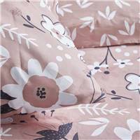 Sunshine parure de lit 220x240 rose coton imprimé marguerites 16.8