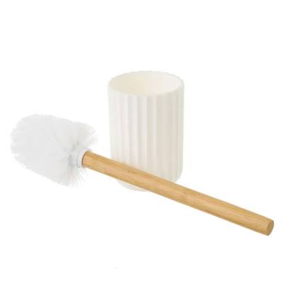 Pritta brosse à toilette ronde en bambou blanche