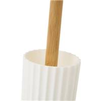 Pritta brosse à toilette ronde en bambou blanche
