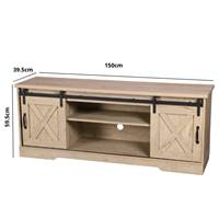 Manhattan meuble TV ranch 2 portes coulissantes bois