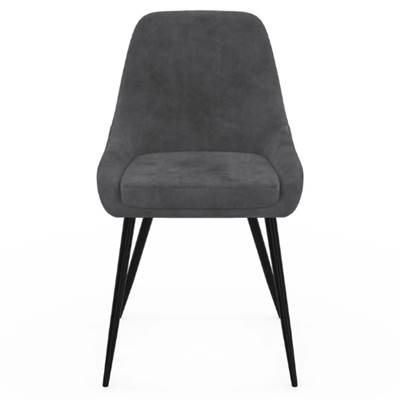 Mady chaise en velours gris foncé demi-accoudoirs
