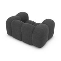Cotton fauteuil 1 place en tissu texturé gris anthracite
