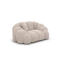 Dolban fauteuil en tissu texturé beige effet nuage