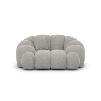 Dolban fauteuil en tissu texturé gris clair effet nuage