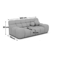 Boon canapé 2 places en tissu texturé gris clair