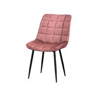 Beny lot de 4 chaises velours matelassé bleu, gris clair et foncé, rose