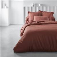 Essential drap housse 140x190 23cm coton terracotta