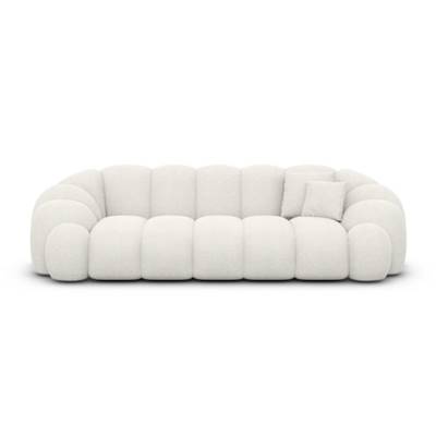 Dolban canapé 3 places en tissu texturé blanc