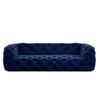 Layor canapé 4 places en velours bleu foncé