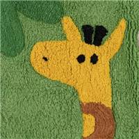 Suivre petit tapis animaux vert en coton