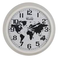 World horloge blanc-noir en métal carte du monde Ø70cm