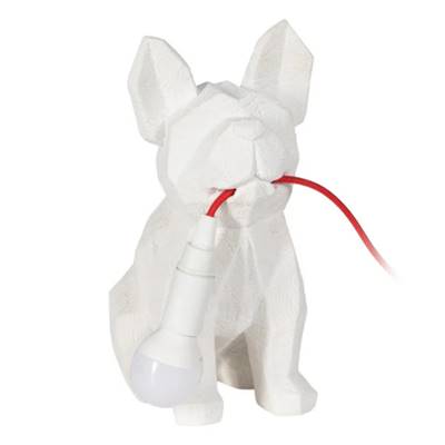 Roxy lampe de table bouledogue blanc en polyurésine