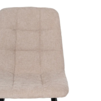 Nancy chaise matelassée beige en tissu grosse maille pieds métal
