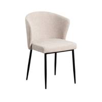 Bardo chaise dossier incurvé en tissu beige