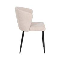 Bardo chaise dossier incurvé en tissu beige